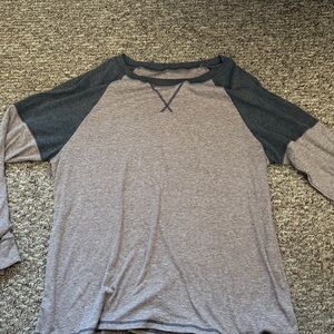 Amazon Gray and Tan Long Sleeve Tee